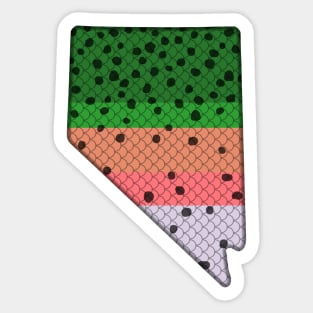 Trout Fishing Rainbow Trout Pattern Nevada State Map Sticker